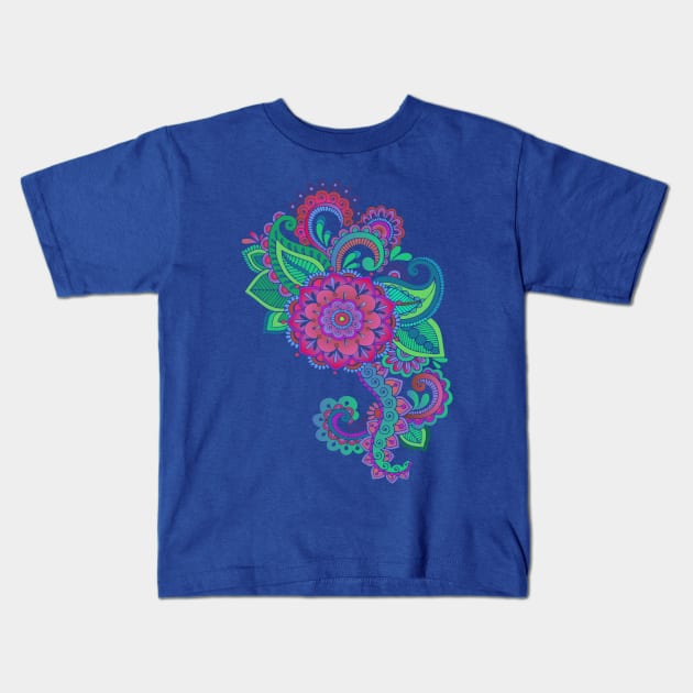 Beautiful Floral Decorative Graphic Kids T-Shirt by AlondraHanley